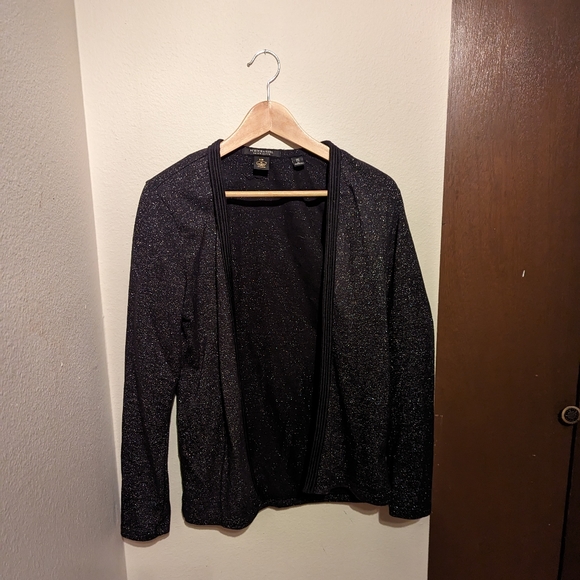 Scotch and Soda Maison Scotch open black and silver glitter cardigan - Picture 1 of 4